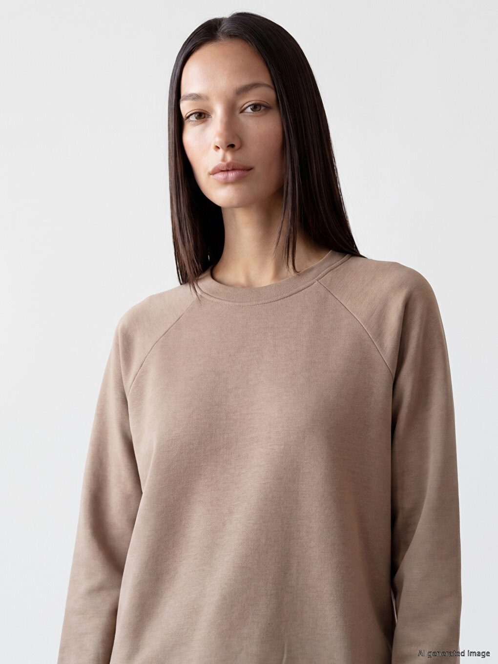 Crew Neck Raglan Sleeve Women's Sweatshirt-2