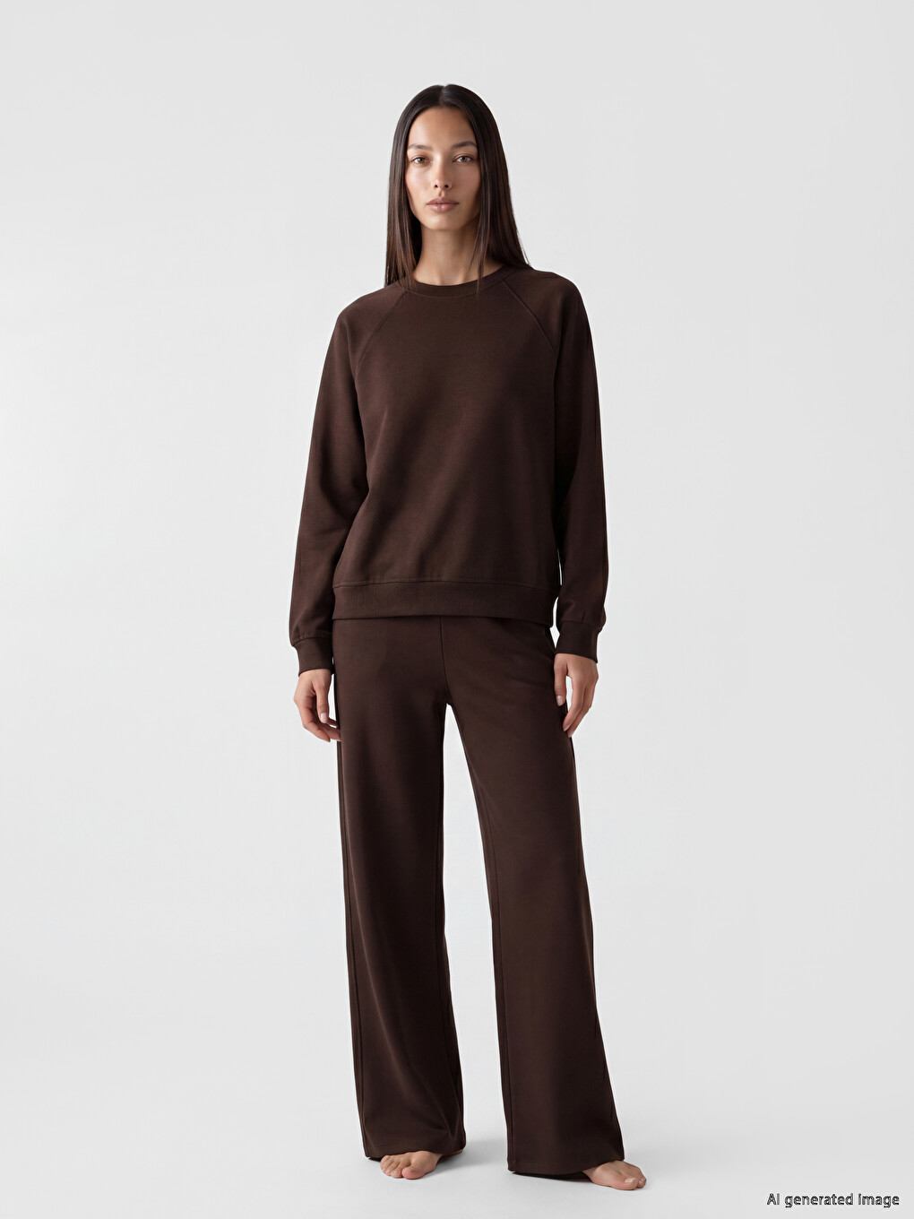 Crew Neck Raglan Sleeve Women's Sweatshirt-1
