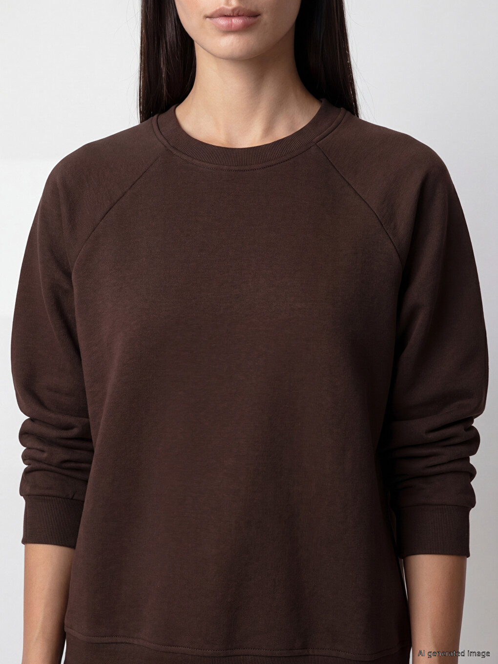 Crew Neck Raglan Sleeve Women's Sweatshirt-2