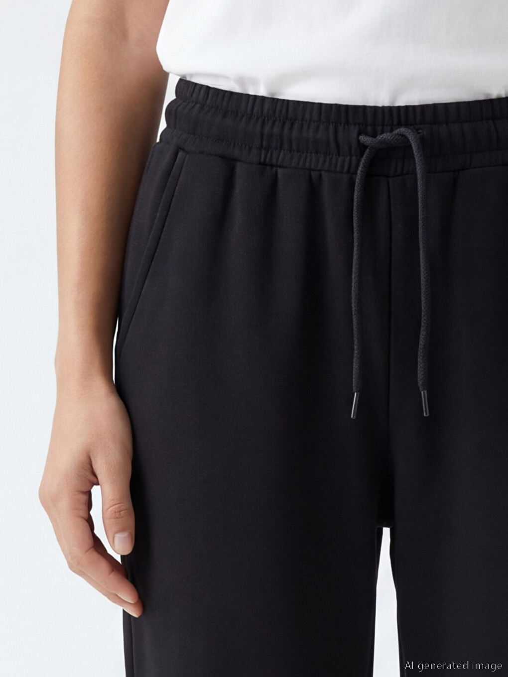 Siyah Soft Touch Kadın Jogger Eşofman Altı-2