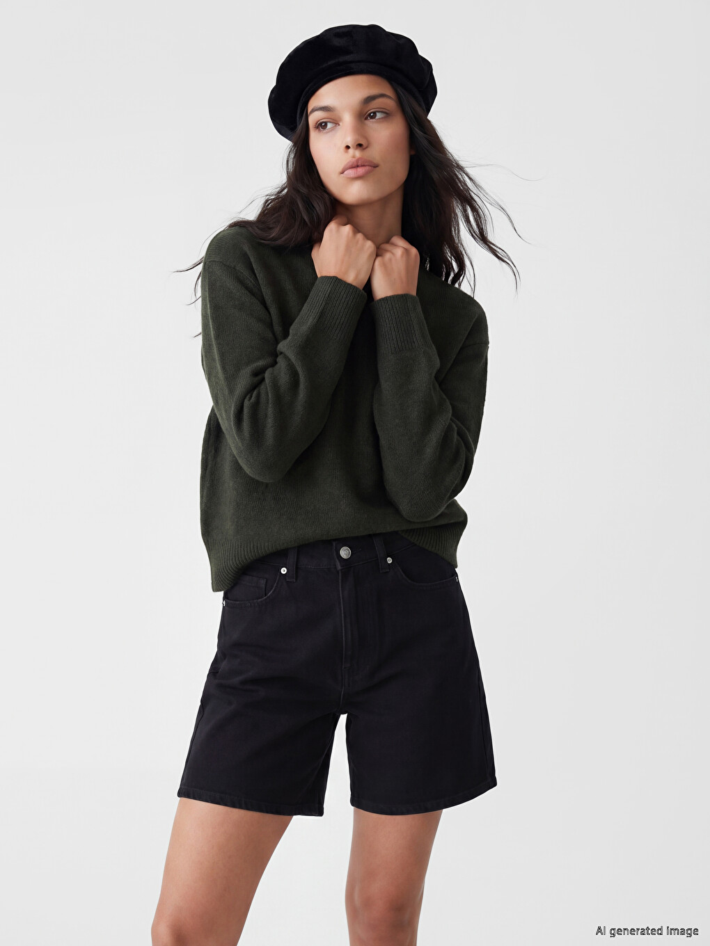 Crew Neck Women's Knitwear Sweater