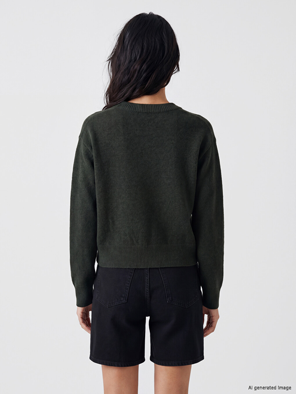 Crew Neck Women's Knitwear Sweater-3