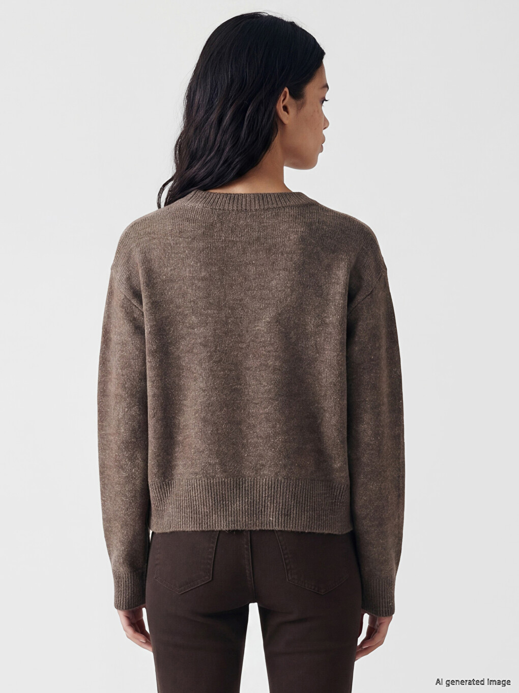 Crew Neck Women's Knitwear Sweater-3