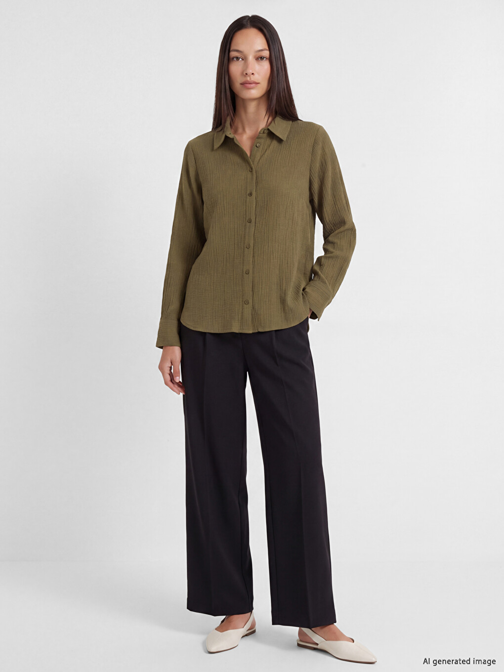 Collared Seersucker Women's Shirt-1