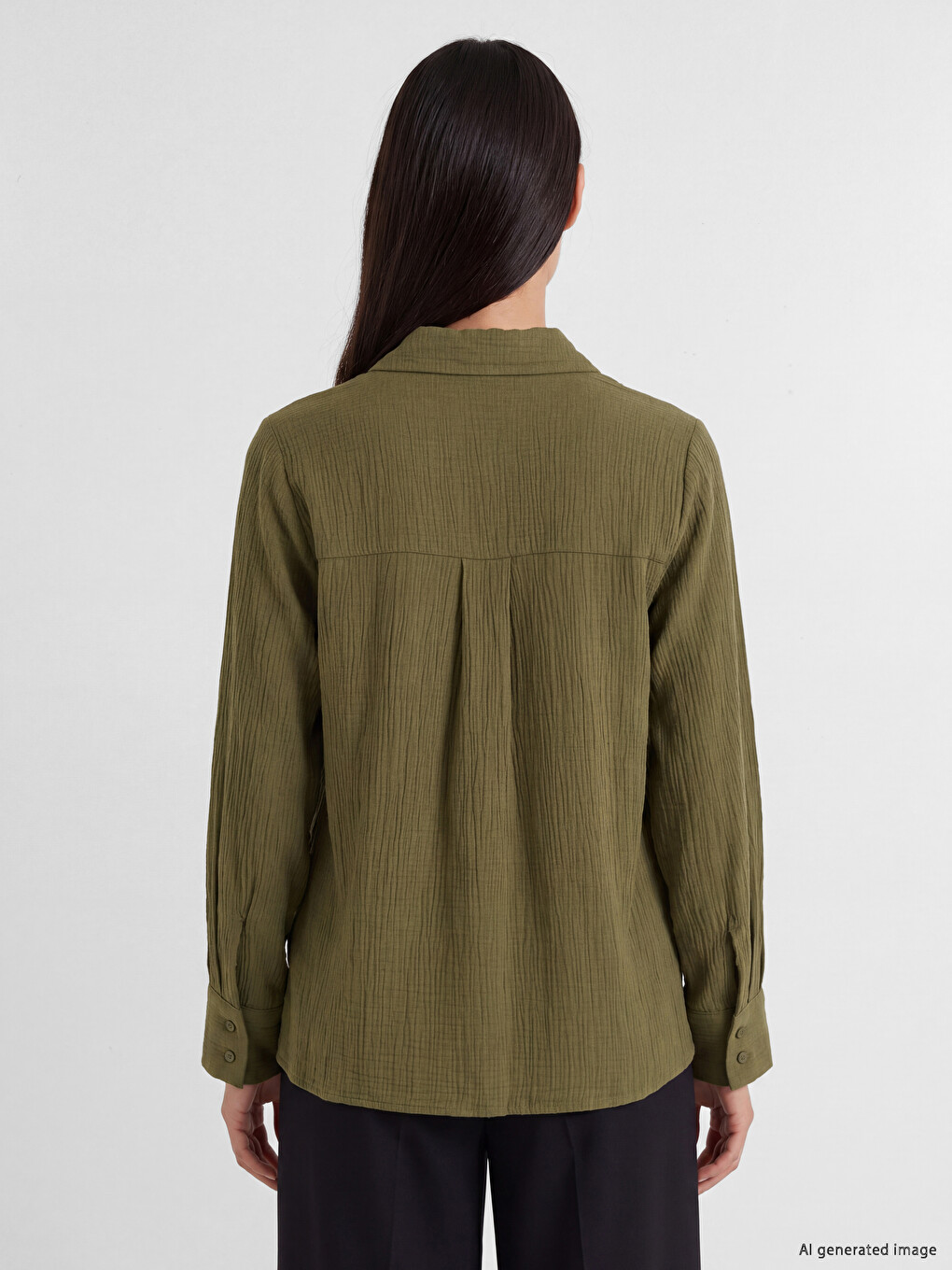 Collared Seersucker Women's Shirt-3