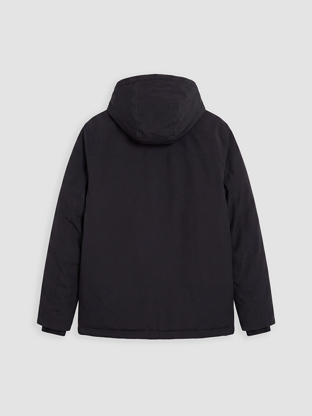 Siyah Regular Fit Kapüşonlu Erkek Mont-4