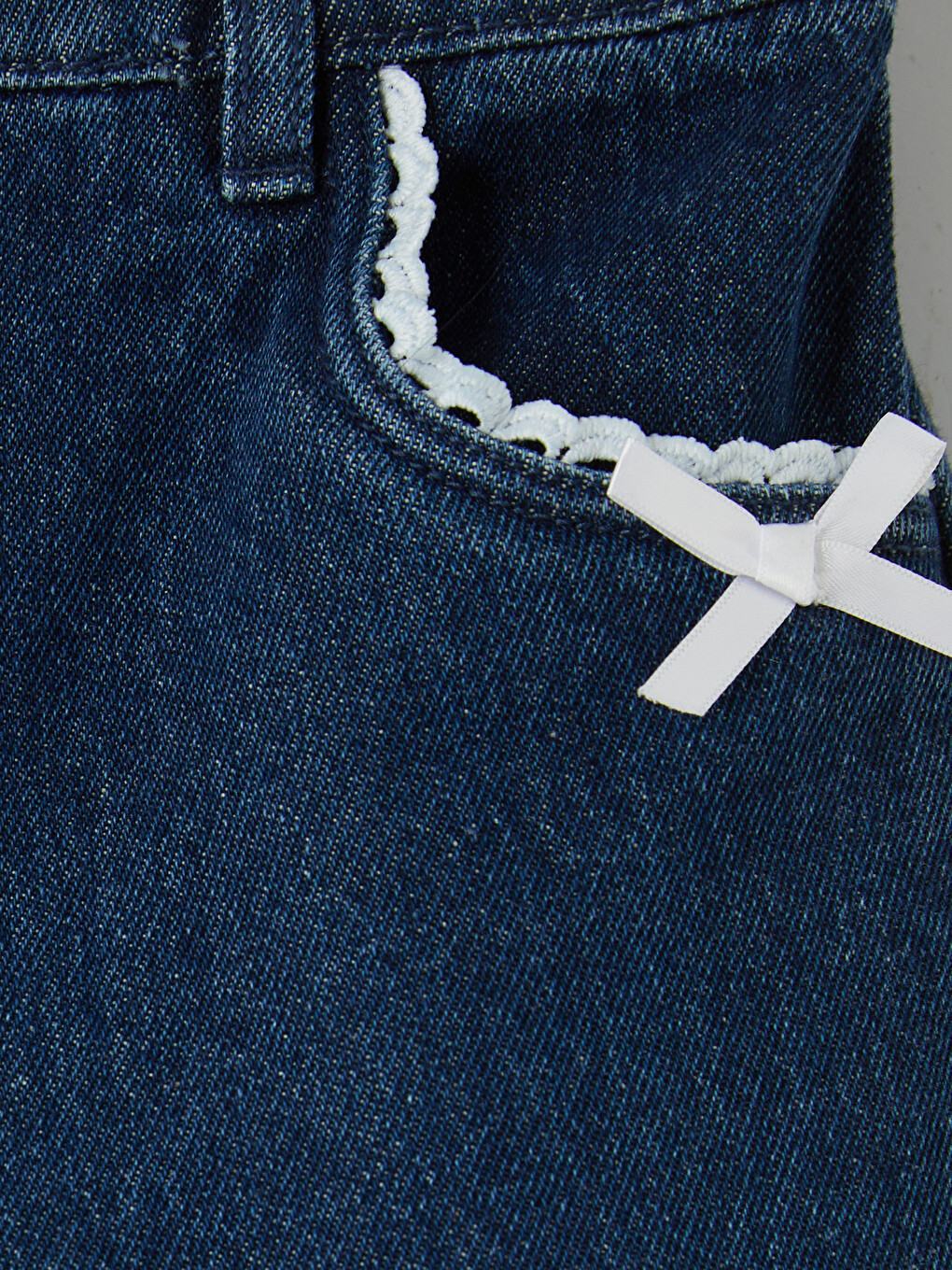 Regular Fit Bow Detail Girls' Jeans-2