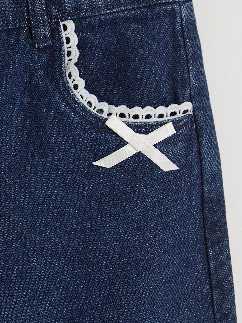 Regular Fit Bow Detail Girls' Jeans-1
