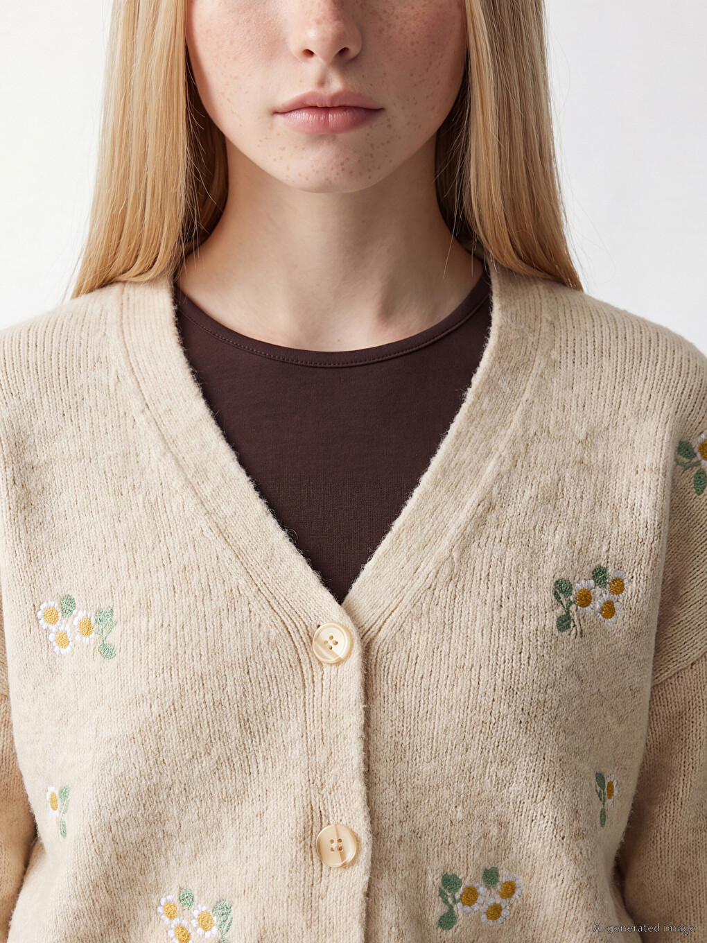 Woman Beige Cardigan-2