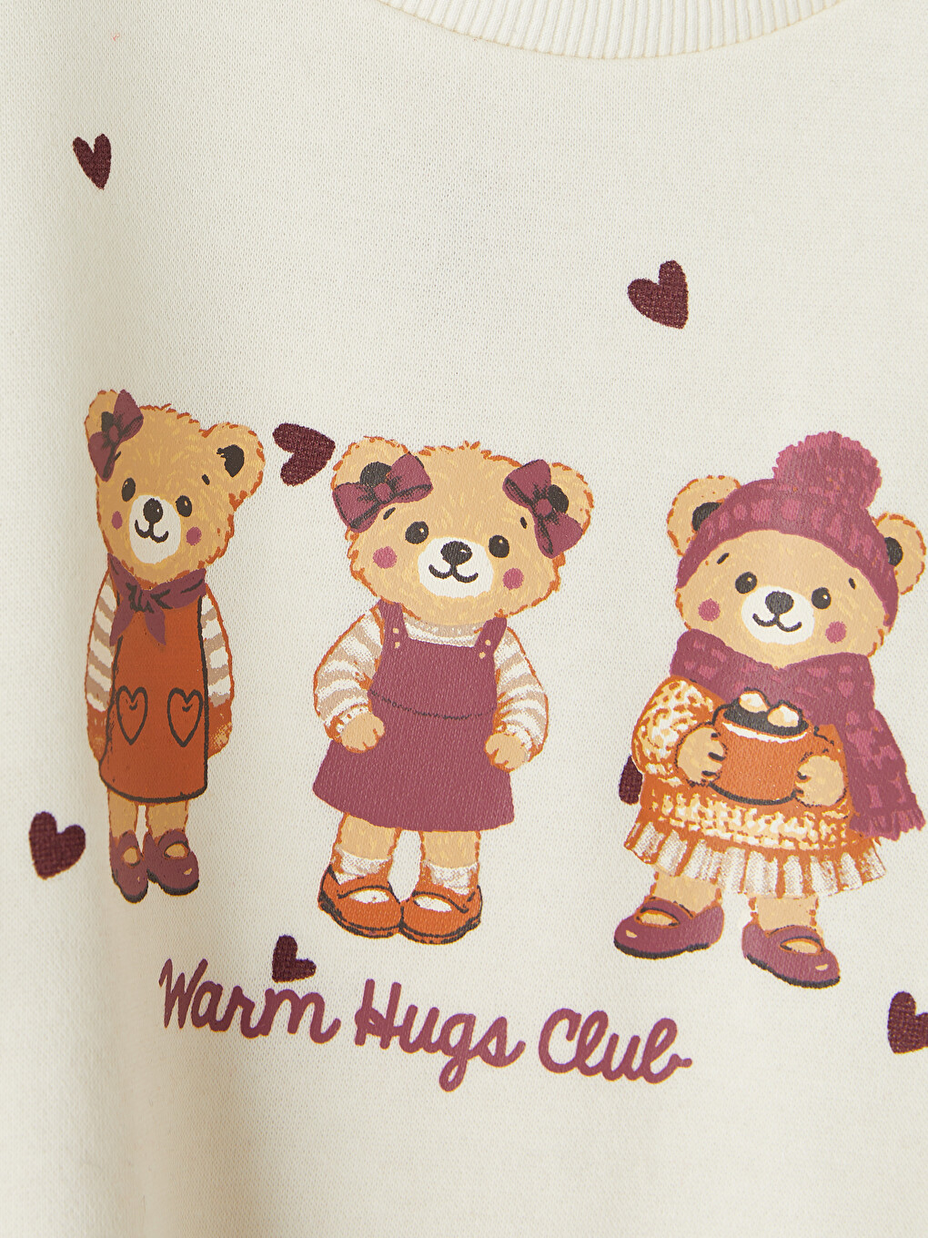 Mädchen Sweatshirt Mit Rundhalsausschnitt Und Bärendruck, Dick-2