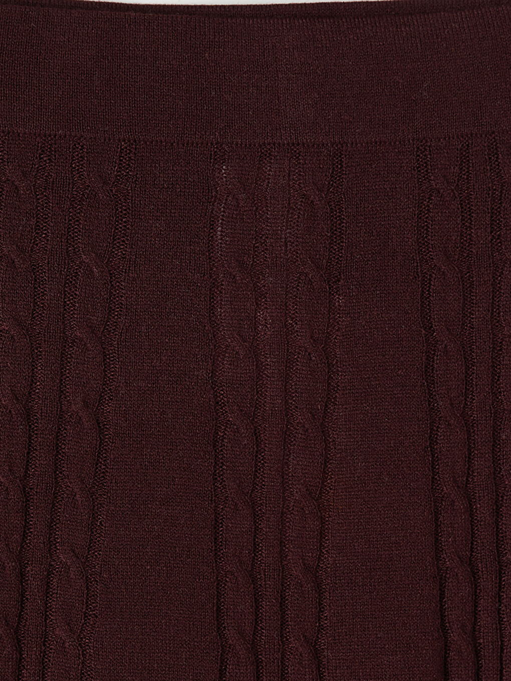 Elastic Waist Hair Braid Patterned Knitwear Skirt-5