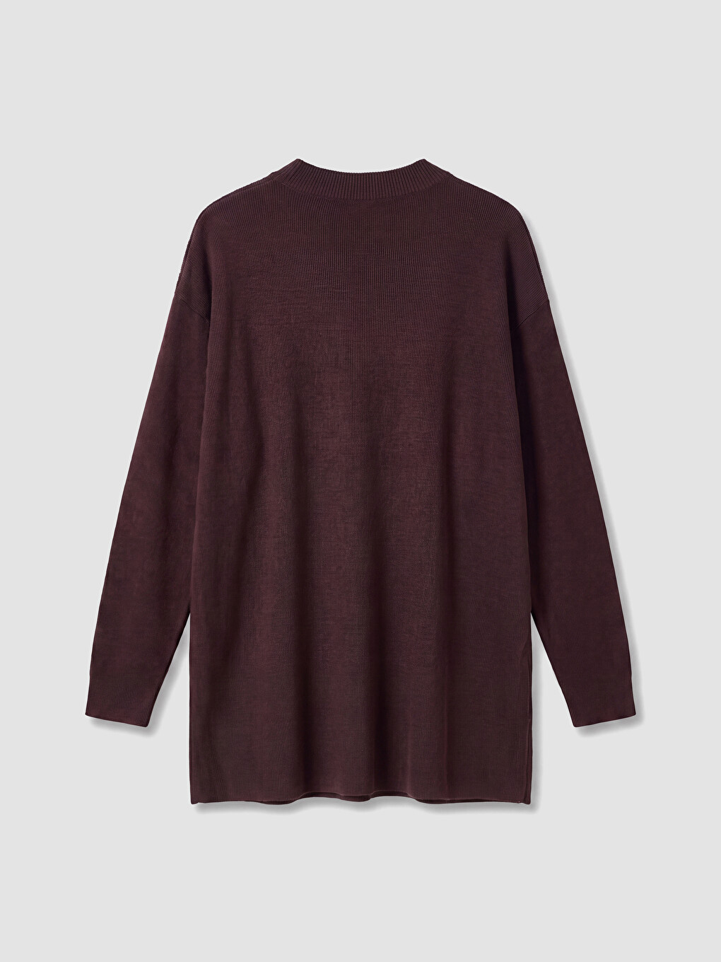 Bordo Bisiklet Yaka Kadın Triko Tunik-6