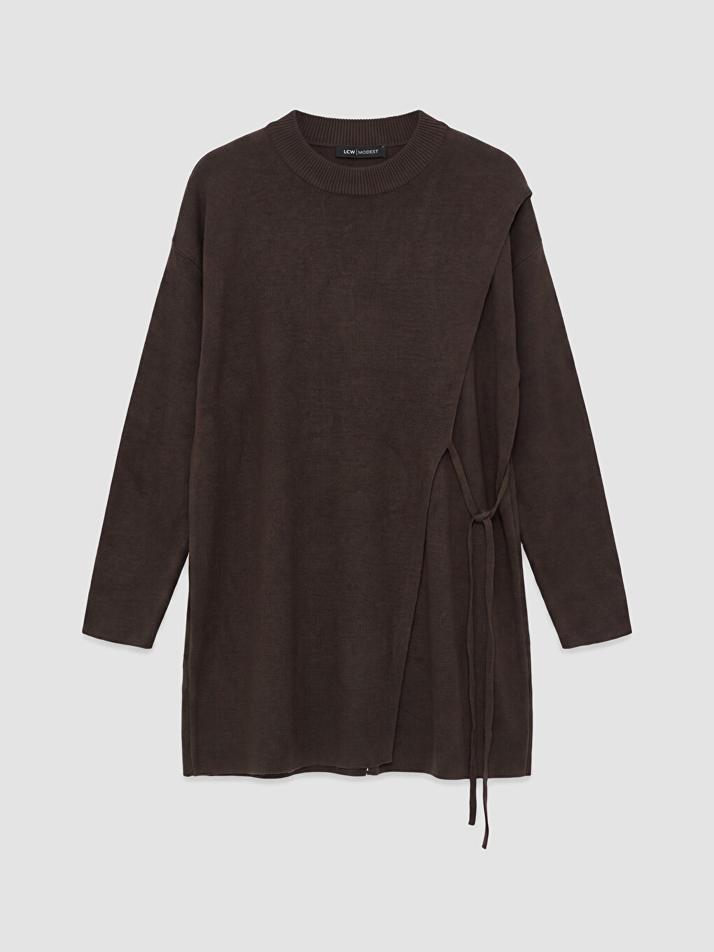 Crew Neck Women's Knitwear Tunic-4