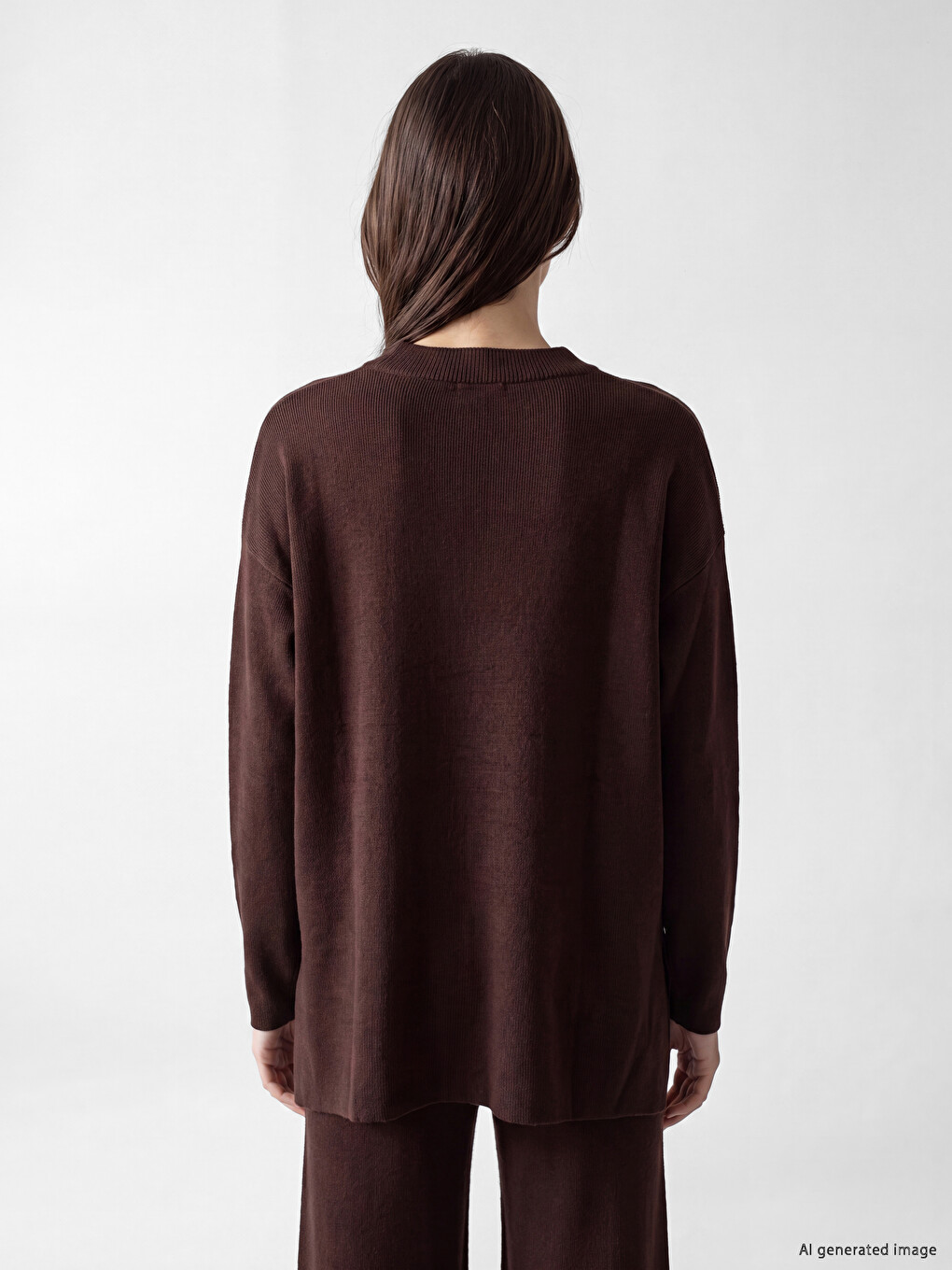 Bordo Bisiklet Yaka Kadın Triko Tunik-3