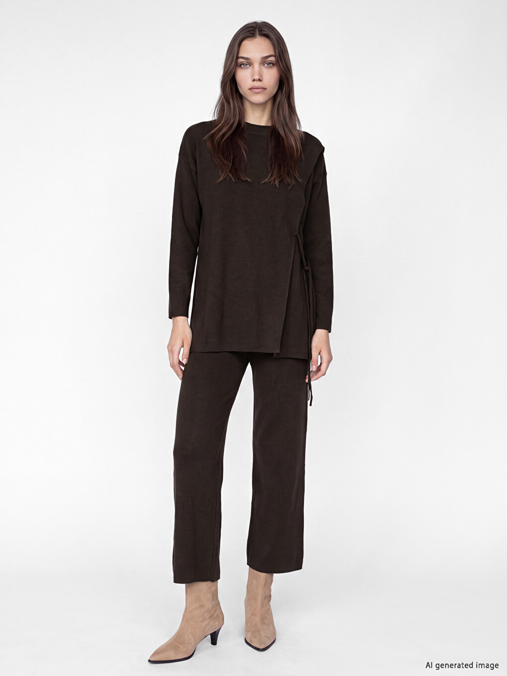 Crew Neck Women's Knitwear Tunic-1