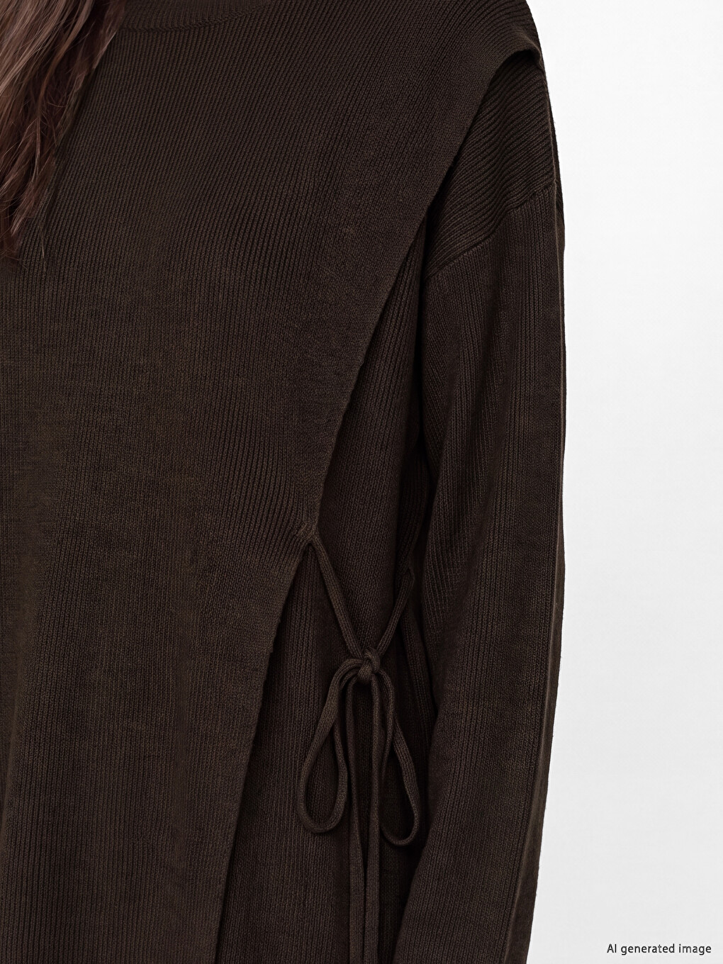 Crew Neck Women's Knitwear Tunic-2