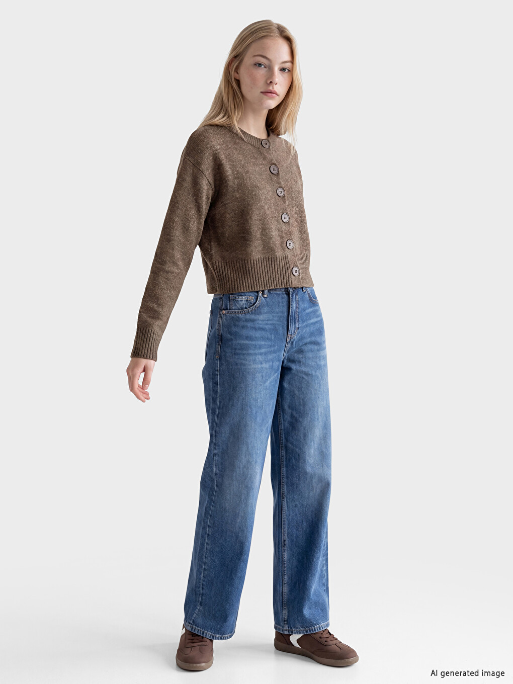 Crew Neck Women's Knitwear Cardigan-1