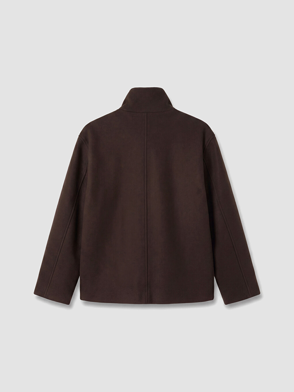 Kahverengi Dik Yaka Oversize Kadın Kaşe Mont-8