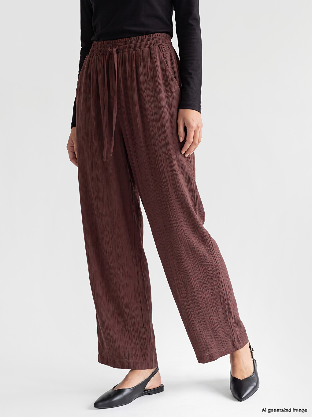 Elastic Waist Women's Trousers-1