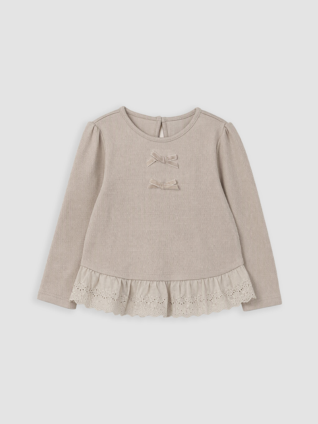 Crew Neck Girls' T-shirt-1