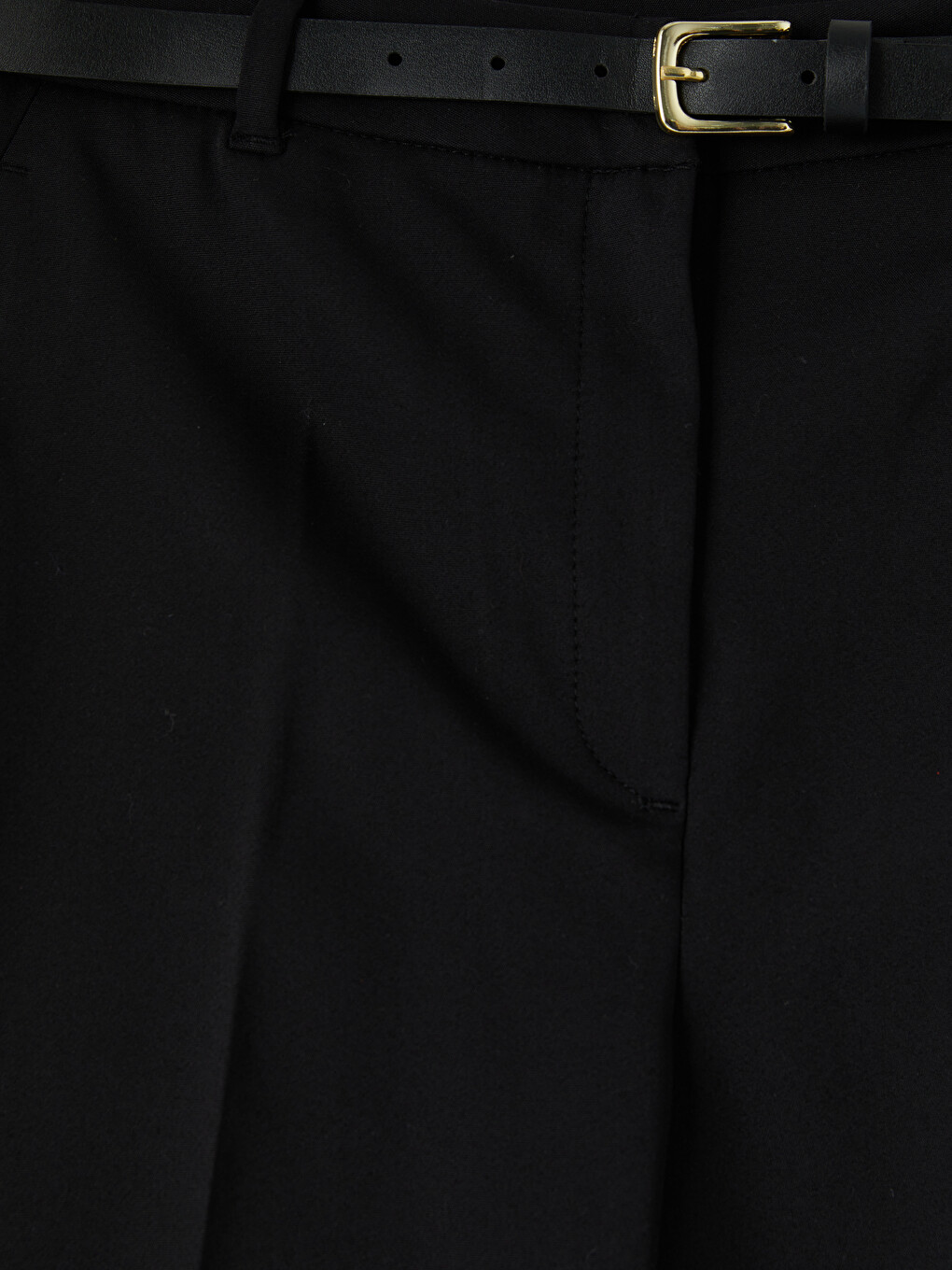 Waist Belted Women's Cigarette Trousers-5