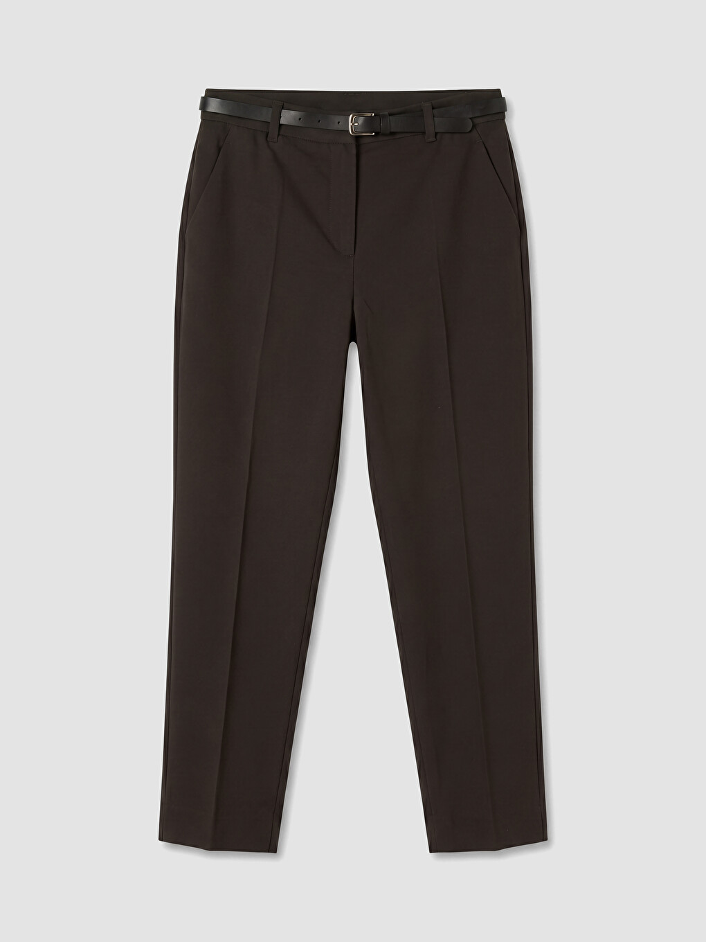 Pantalons Cigarette Femme Ceinturés À La Taille-4
