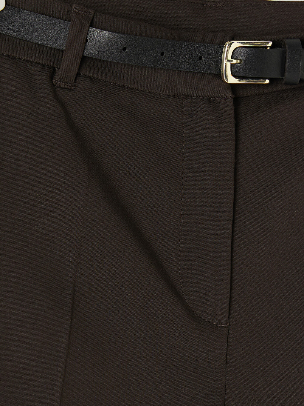 Pantalons Cigarette Femme Ceinturés À La Taille-5