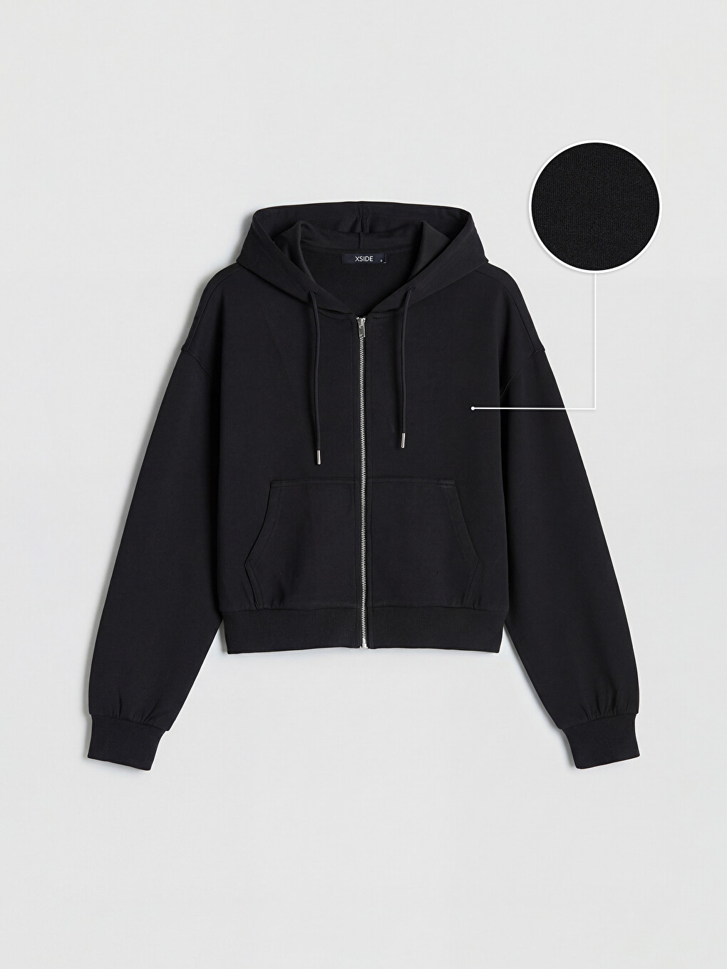 Woman Black Zip-up Sweatshirt-4