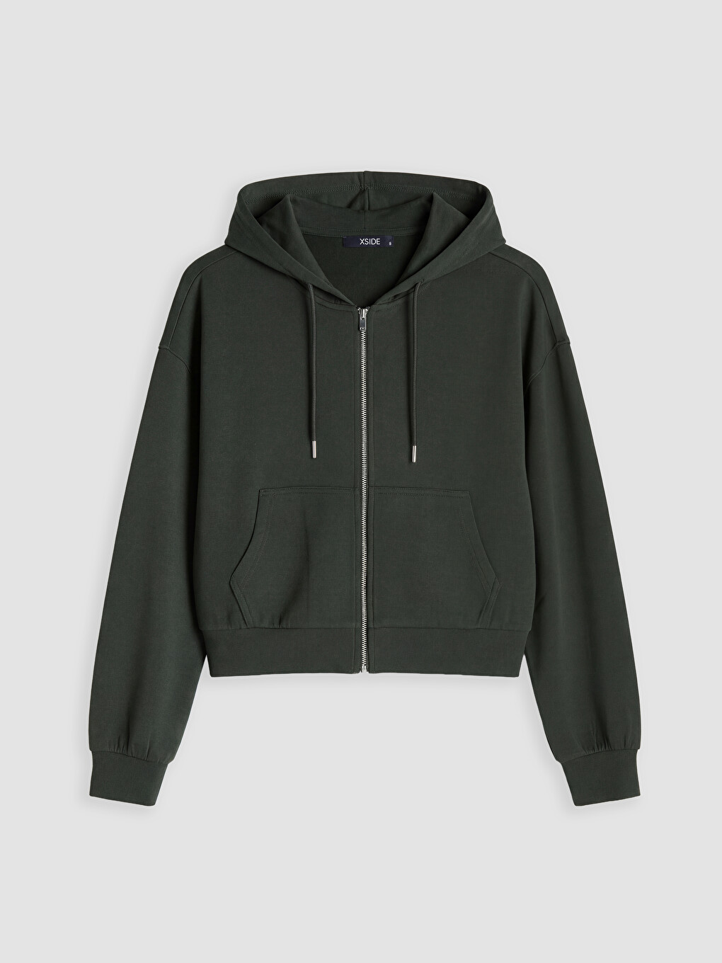 Woman Khaki Zip-up Sweatshirt-4