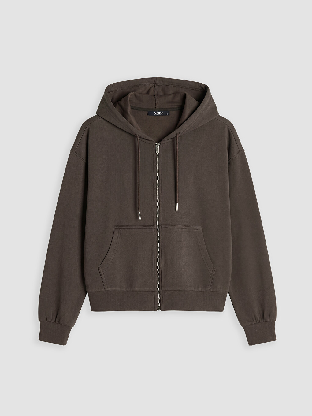 Woman Brown Zip-up Sweatshirt-4