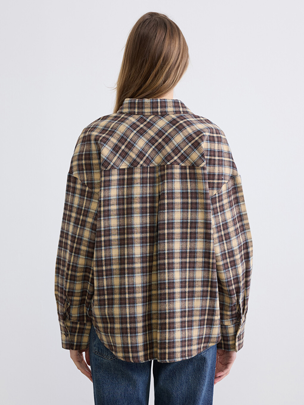 Plaid Oversize Women's Flannel Shirt-3