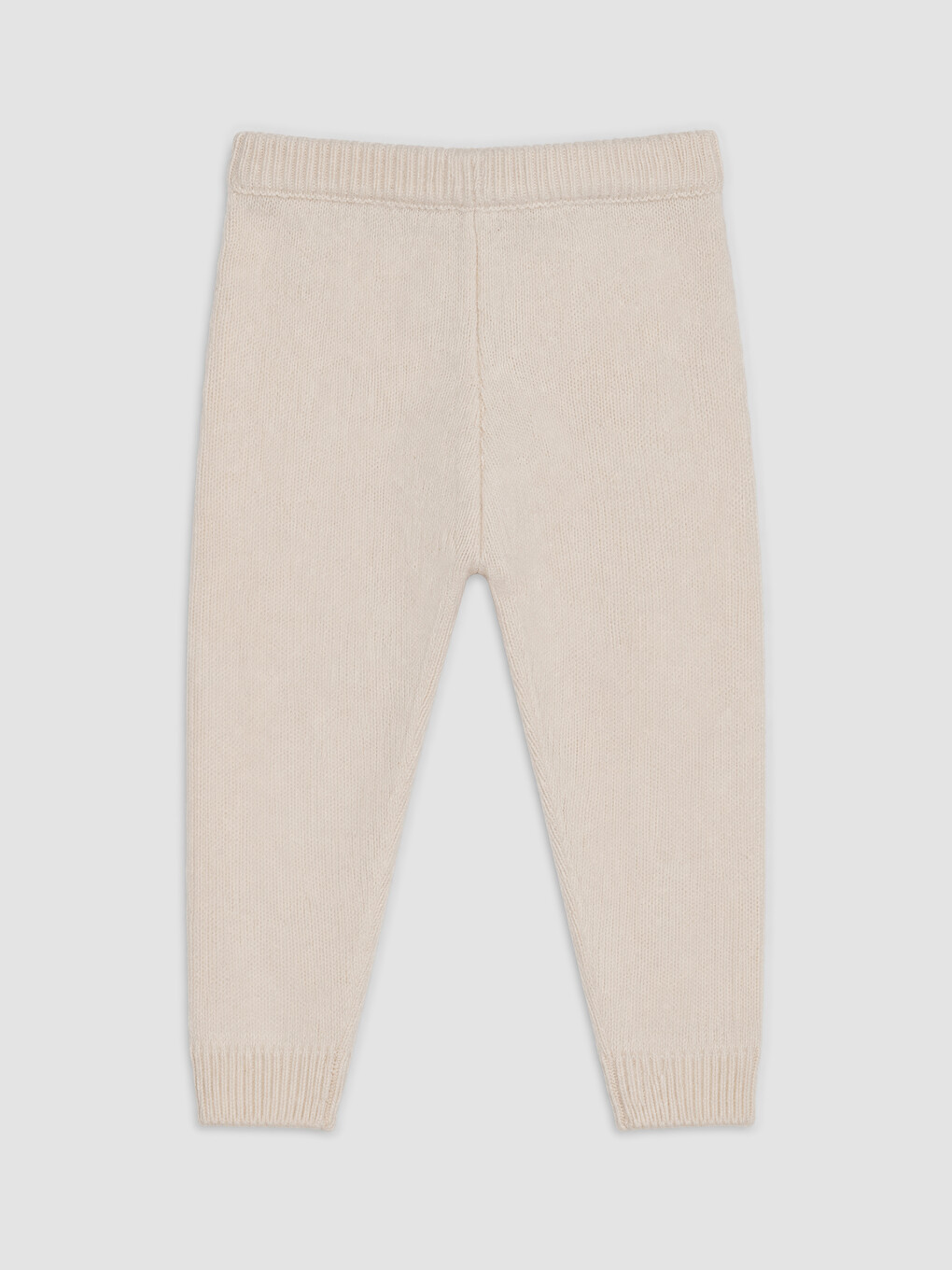 Ekru Beli Lastikli Erkek Bebek Triko Pantolon-2