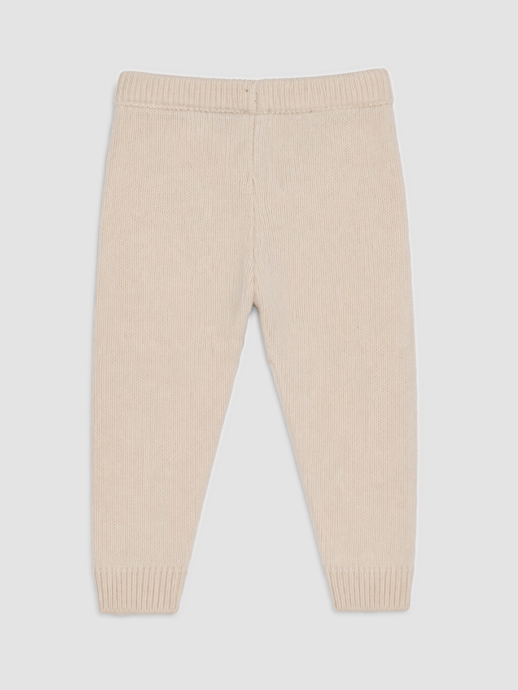 Ekru Beli Lastikli Erkek Bebek Triko Pantolon-3