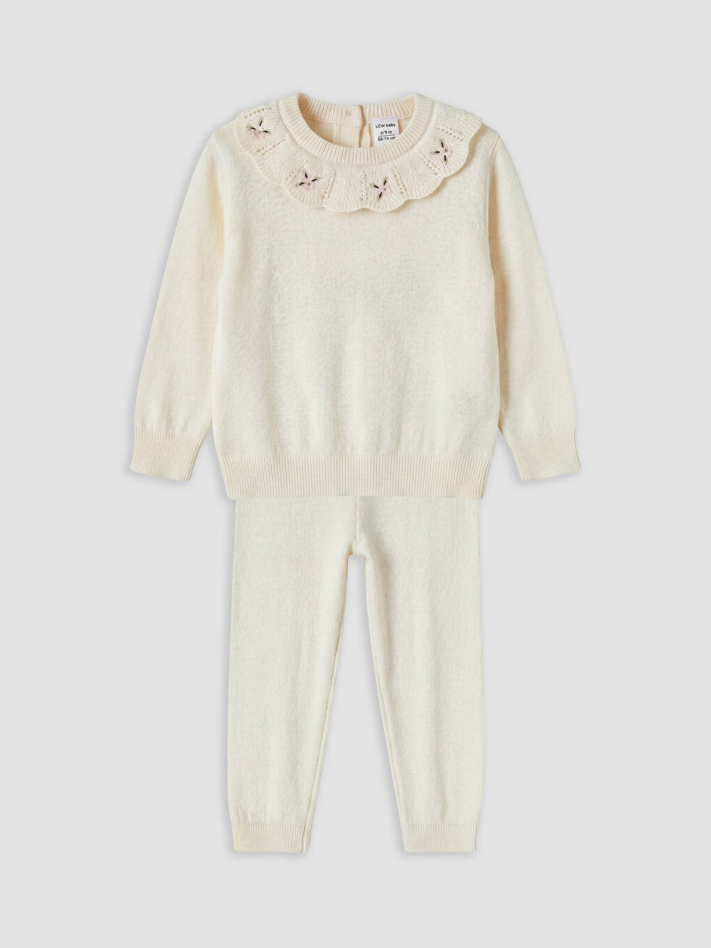 Embroidered Baby Girls' Knitwear Set