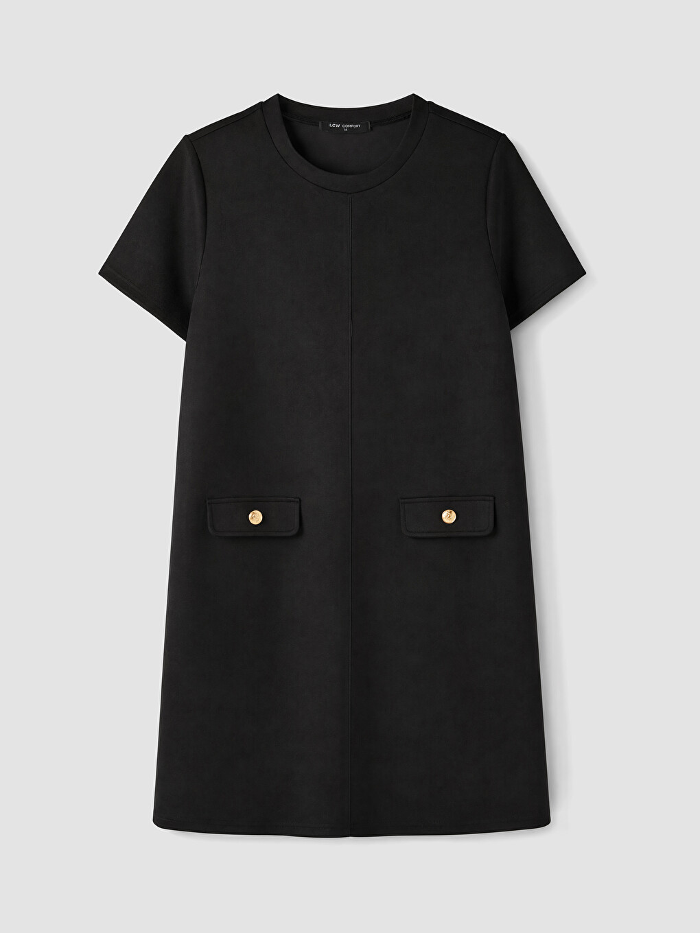 Crew Neck Faux Suede Mini Dress-4