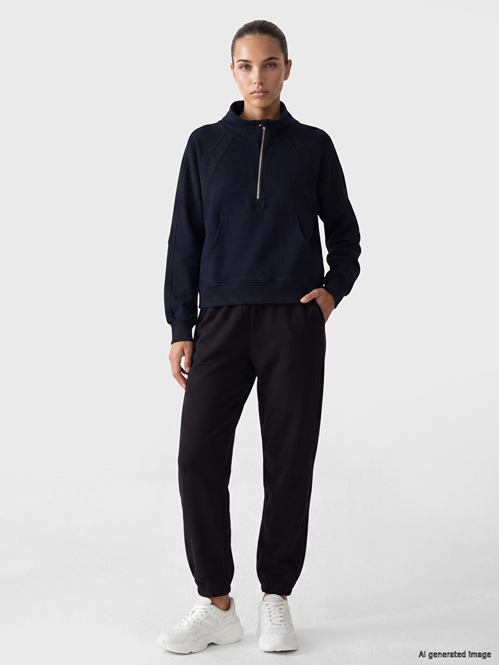 Woman Navy Sweatshirt-1