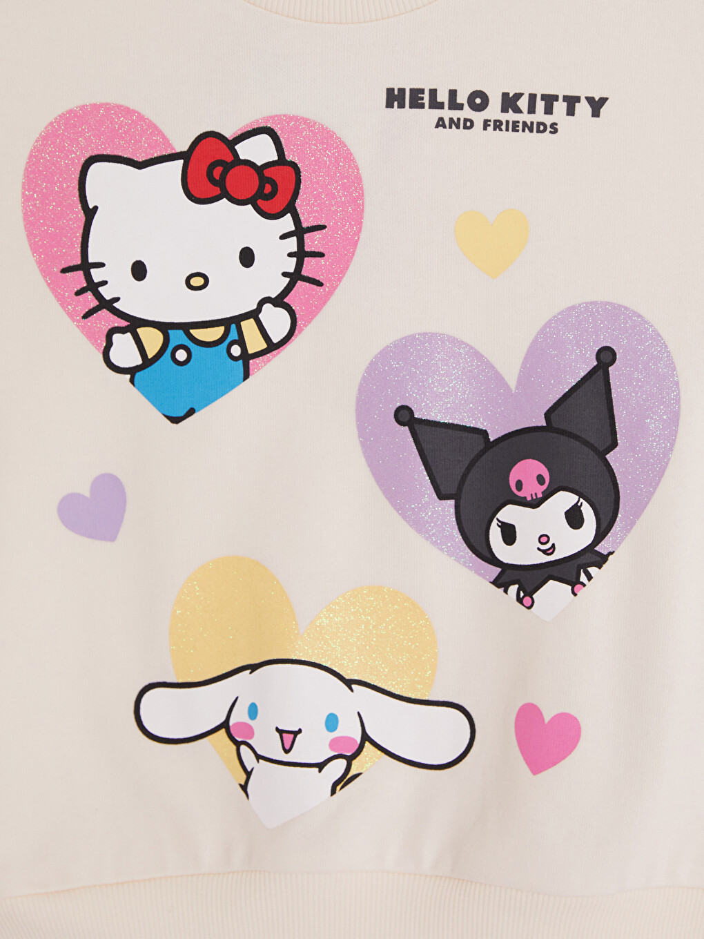 Ekru Hello Kitty Baskılı Kız Çocuk Sweatshirt-1