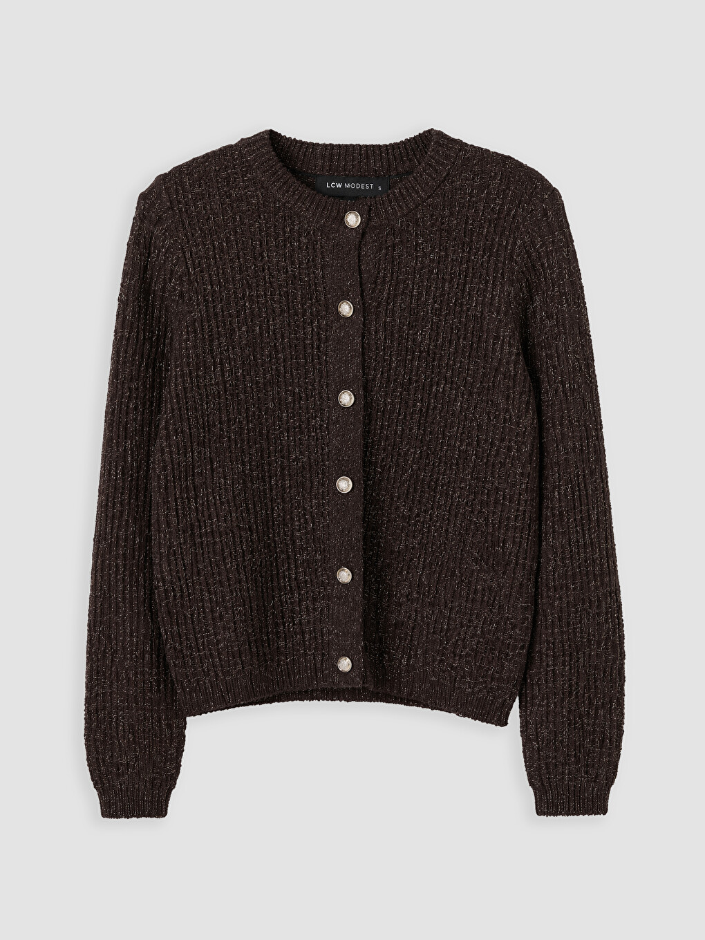 Crew Neck Patterned Women's Knitwear Cardigan-4