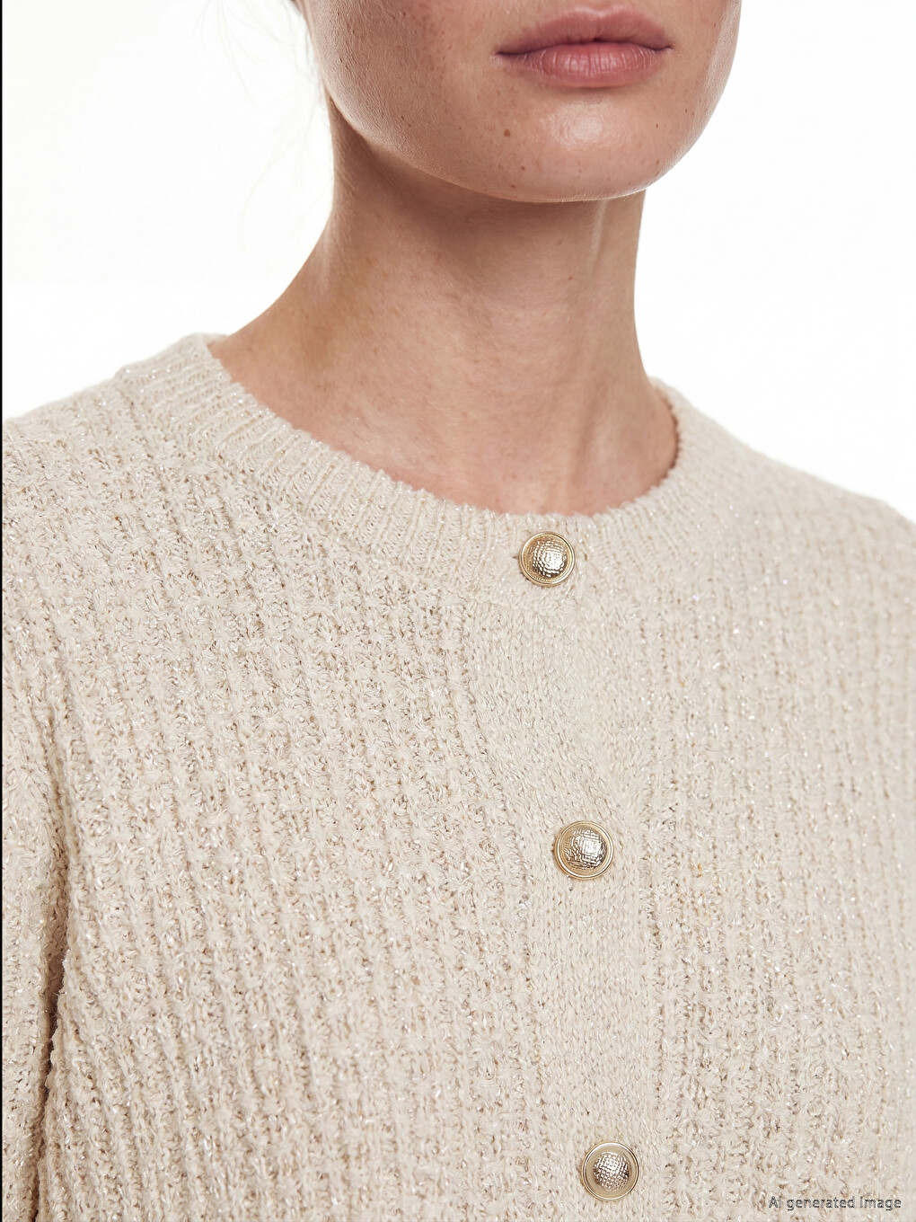 Crew Neck Women's Knitwear Cardigan-2