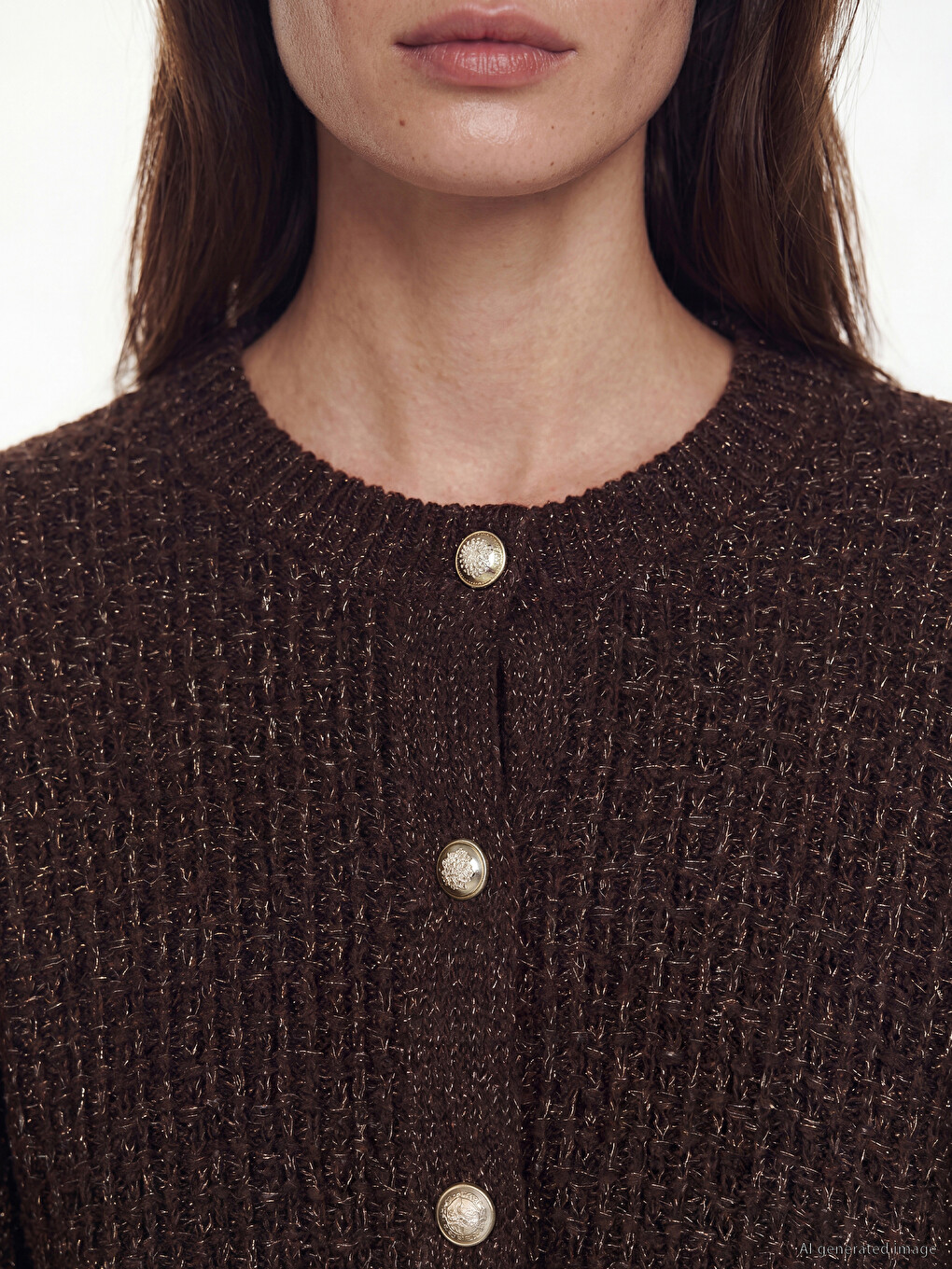 Crew Neck Patterned Women's Knitwear Cardigan-2