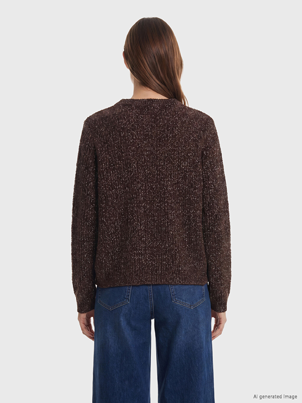 Crew Neck Patterned Women's Knitwear Cardigan-3