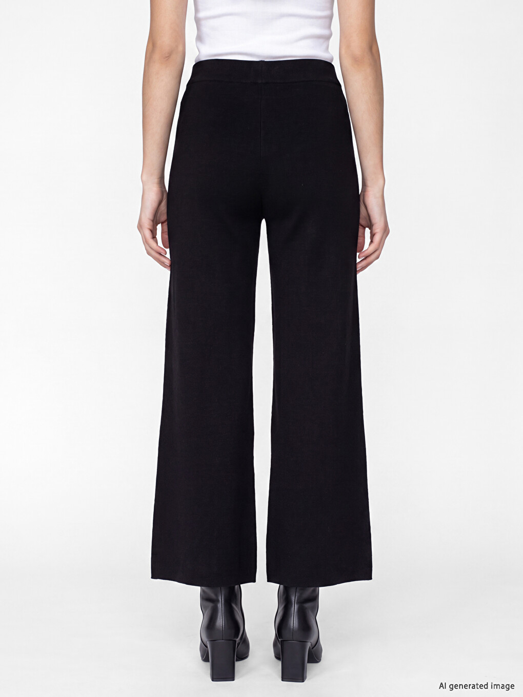 Elastische Taille Damen Strickhosen-3