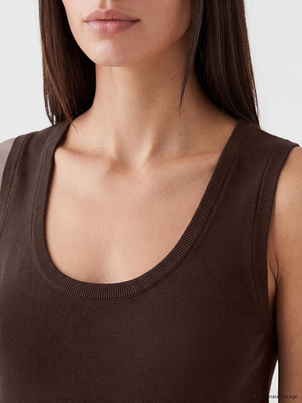 U Neck Women's Knitwear Tank Top-2