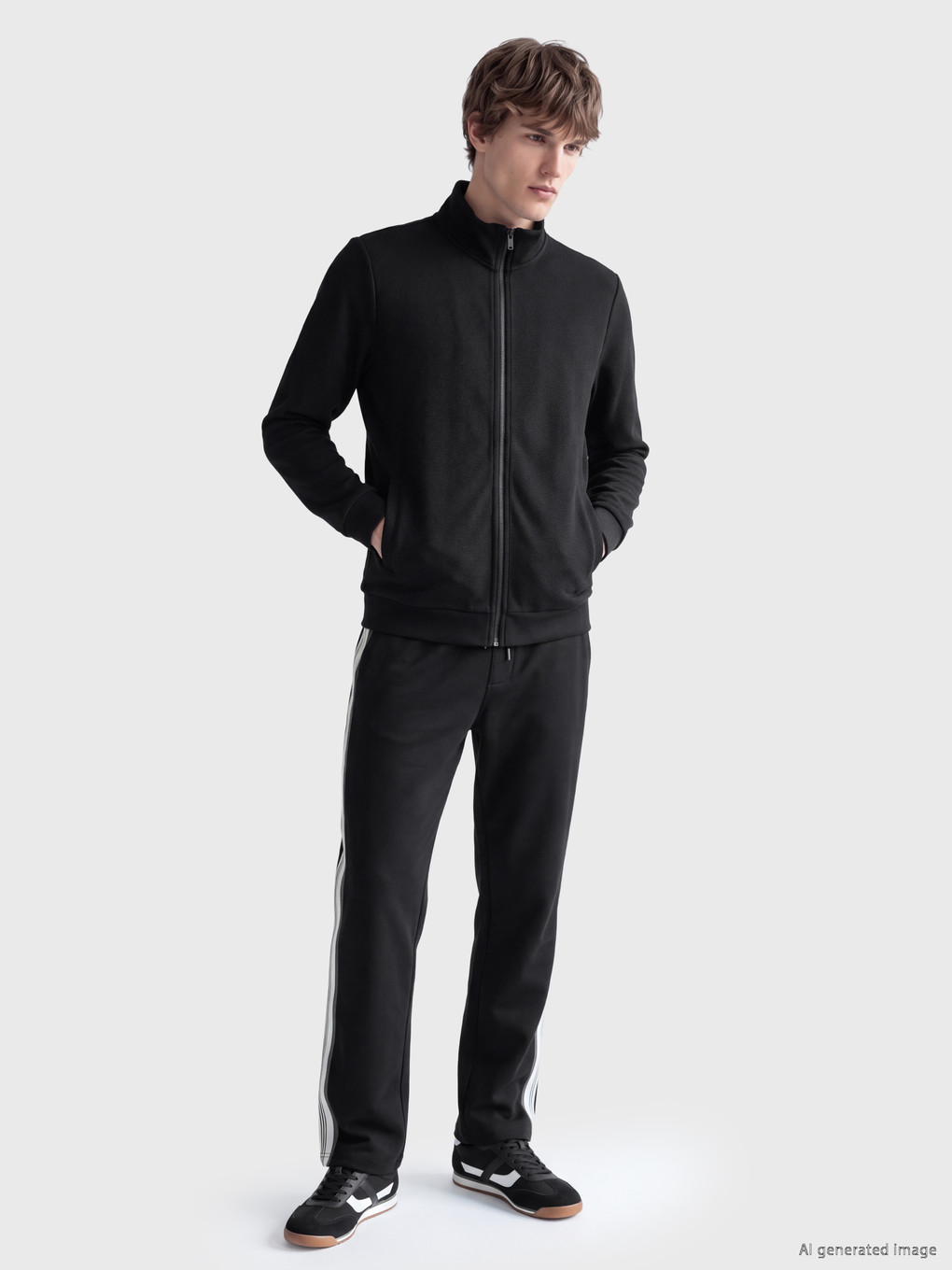 Mock Neck Men's Zip-up Sweatshirt-1