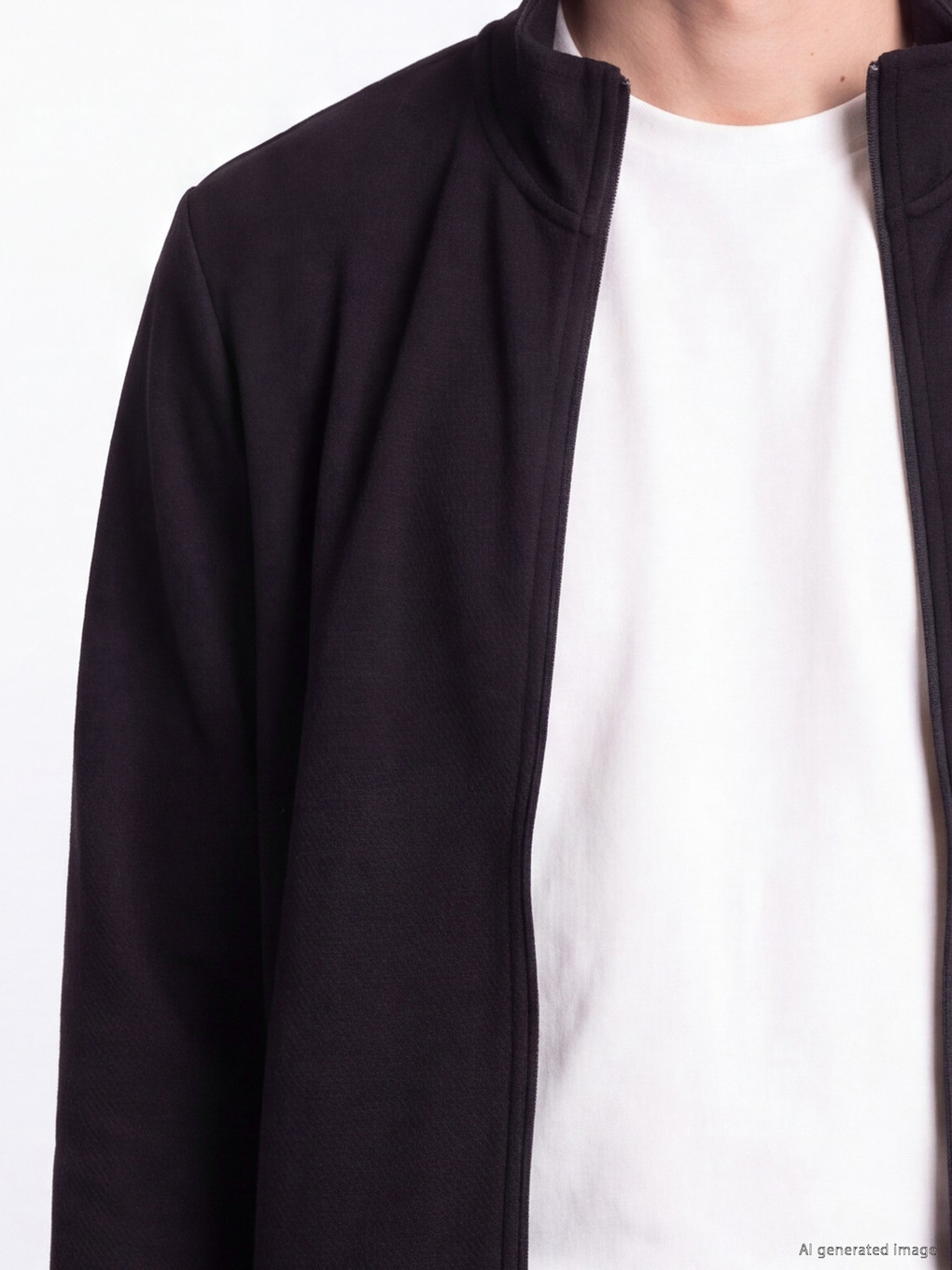 Mock Neck Men's Zip-up Sweatshirt-2