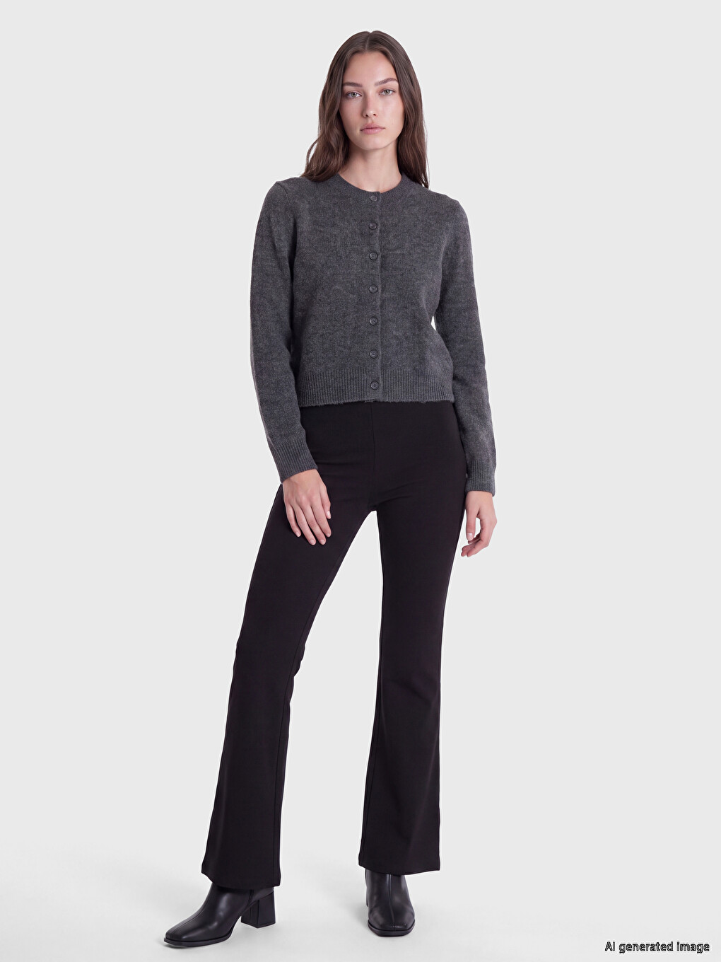 Woman Grey Cardigan-1