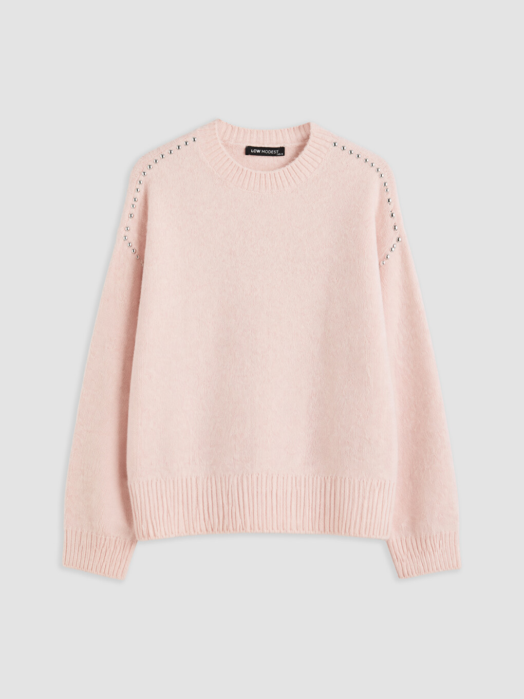 Stone Embellished Wool Blended Women's Knitwear Sweater-4