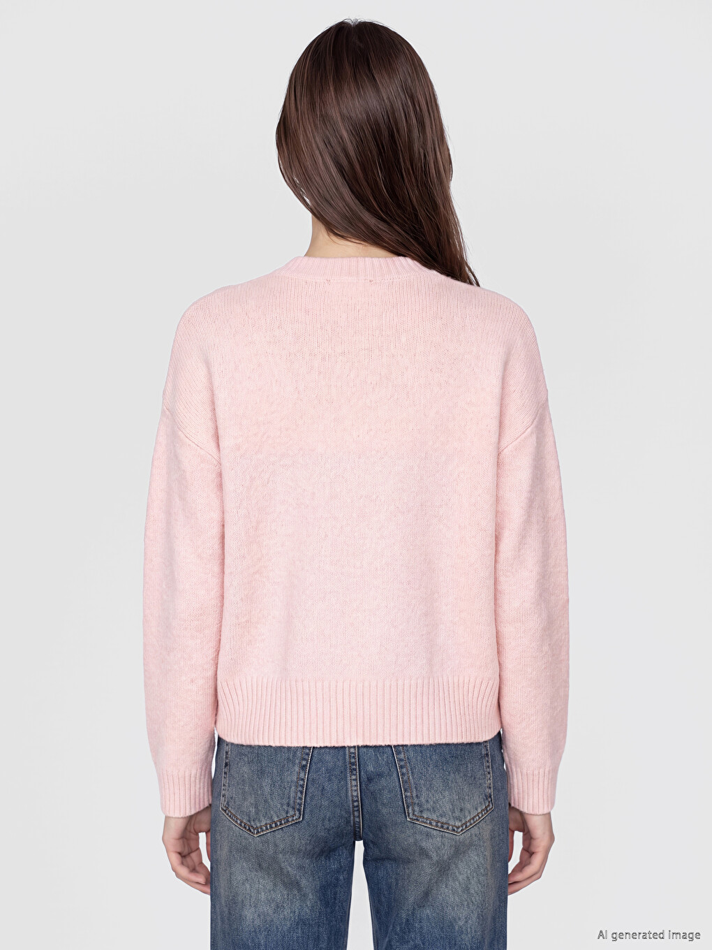Stone Embellished Wool Blended Women's Knitwear Sweater-3