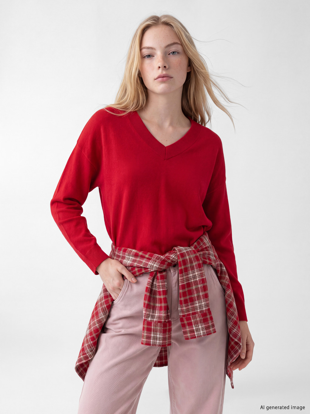 Woman Red Sweater