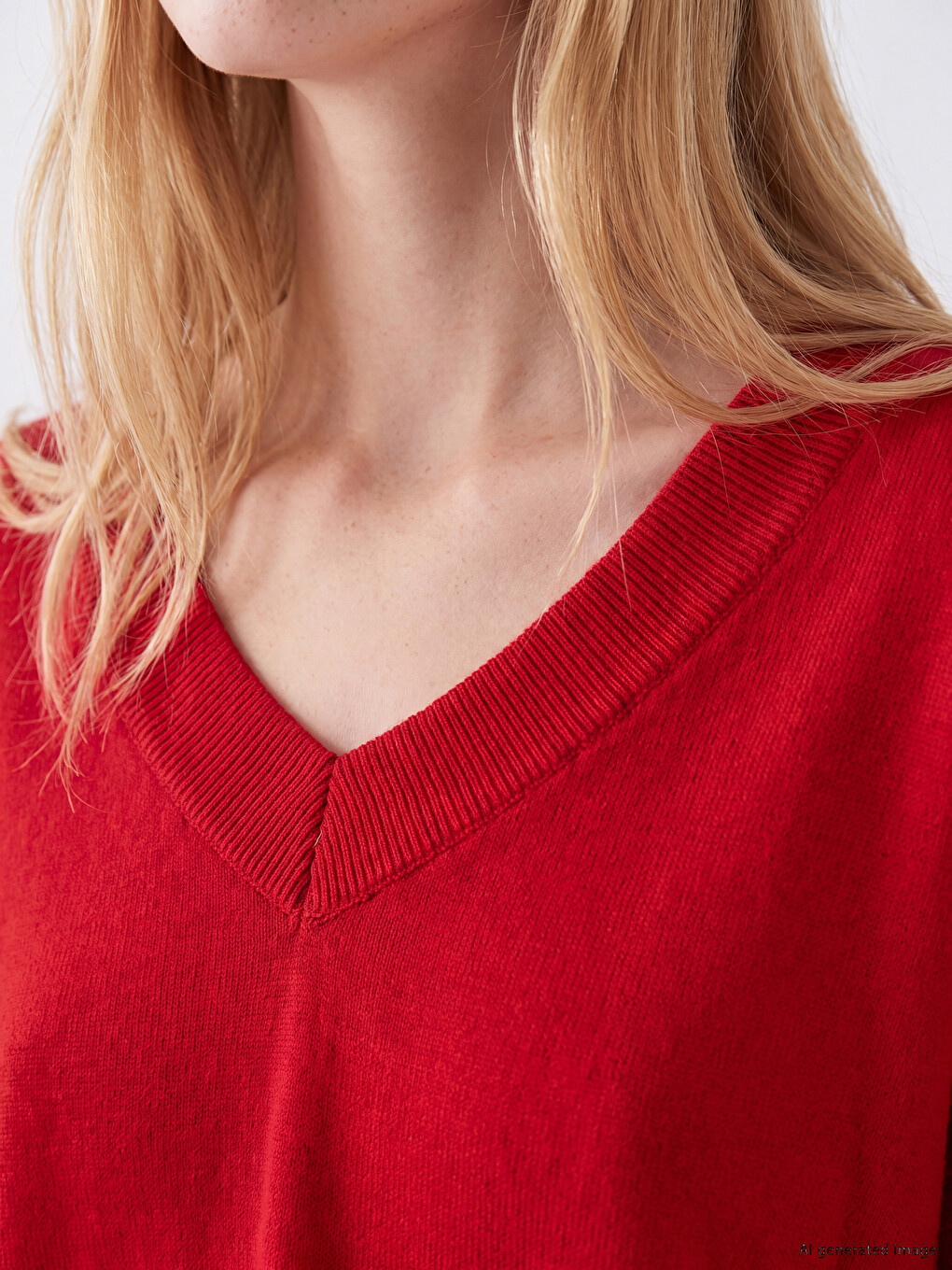 Woman Red Sweater-2
